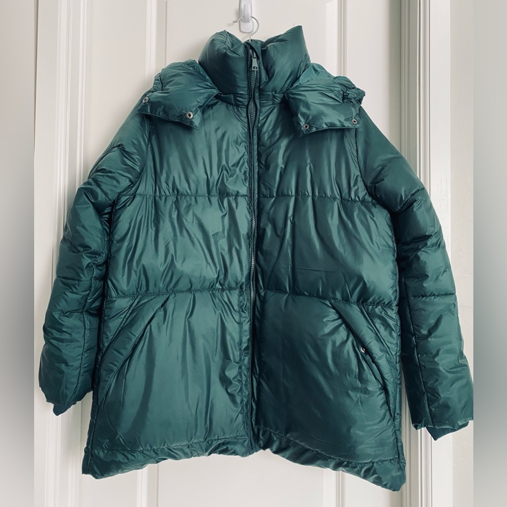 GAP Big Puff Jacket Hunter Green Size Medium Tall